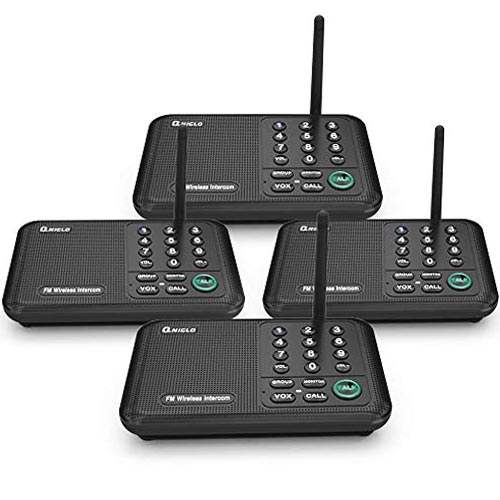 Qniglo Wireless Intercom System 1/2 Mile Long Range FM 10 Channel